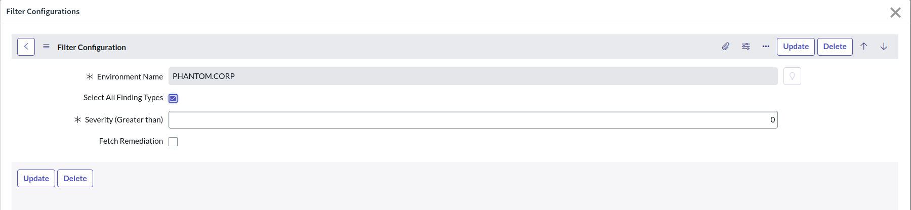 A view of the ServiceNow user interface showing the process of editing filter details.